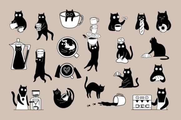 Cozy Branding with Cat's Cafe Illustrations