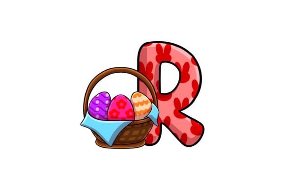 Decorate Your Projects with Easter Egg Alphabet R Illustrations