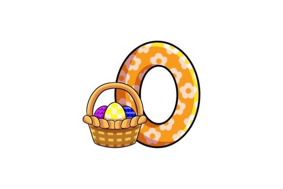 Decorative Easter Egg Alphabet O Illustrations for Design