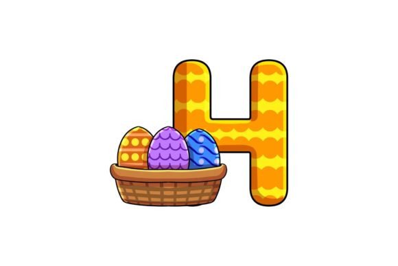 Easter Egg Alphabet H Illustrations: A Creative Design Asset