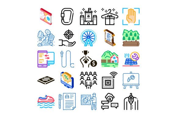 Exploring a Comprehensive Collection of Diverse Icon Illustrations