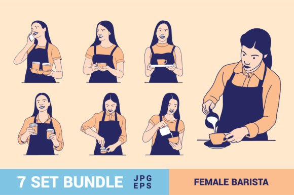 Female Barista Illustrations Bundle: A Designer's Guide