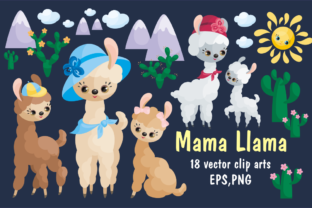 Mama Llama Vector Clip Art: Adorable Illustrations for Mother's Day