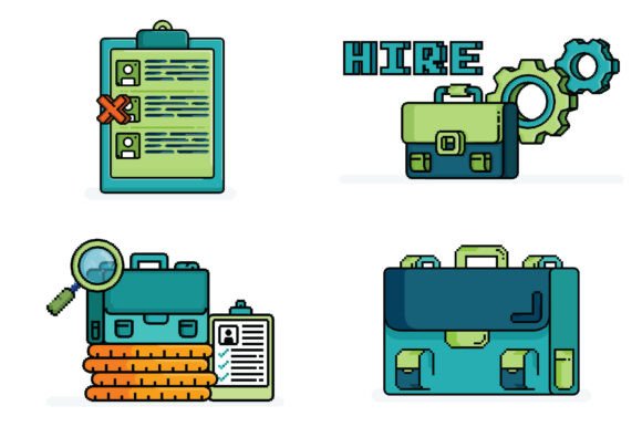 Pixel Job Vacancy Illustrations: A Modern Design Asset