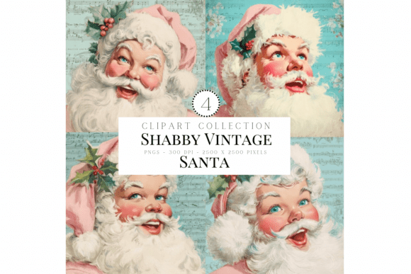 Revive Nostalgia with Shabby Vintage Santa Clipart