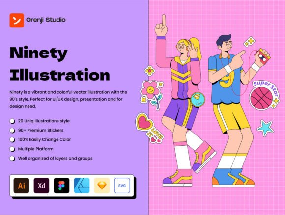 Revive Your Brand with Ninety Illustrations Pack