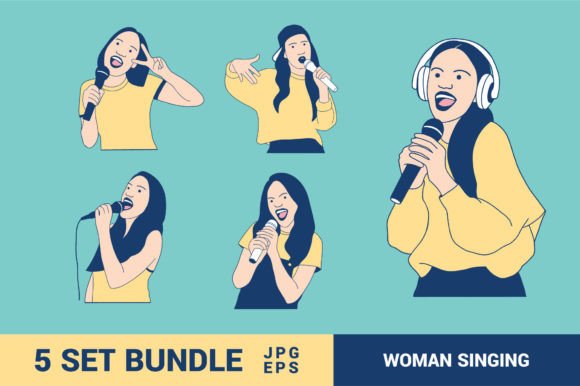 Singing Woman Illustrations Bundle: A Creative Toolkit