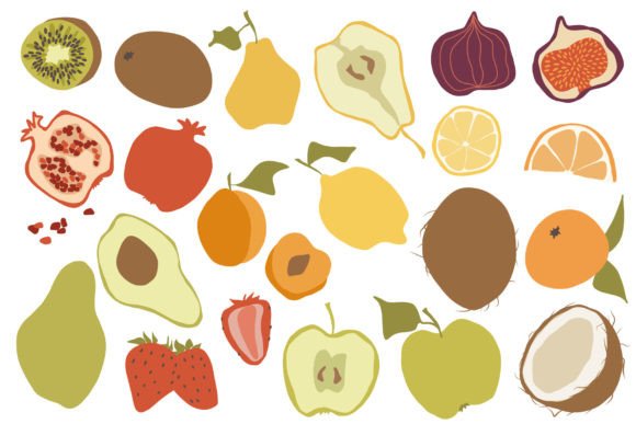 Unlocking Creativity with Abstract Fruits Illustrations Set
