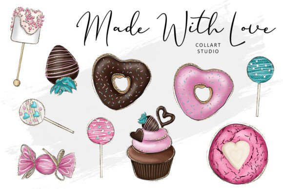 Valentines Illustrations: Love Sweets for Creative Projects