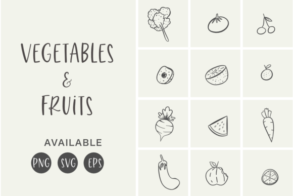 Vegetables & Fruits Illustrations: Fresh Design Assets