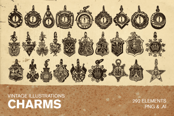 Vintage Illustrations - Charms: A Visual Treasury for Modern Creators